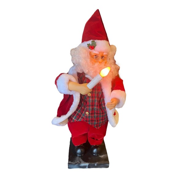 Vintage Animated Santa Claus 24” Figure Holding Candle Works - Picture 2 of 10